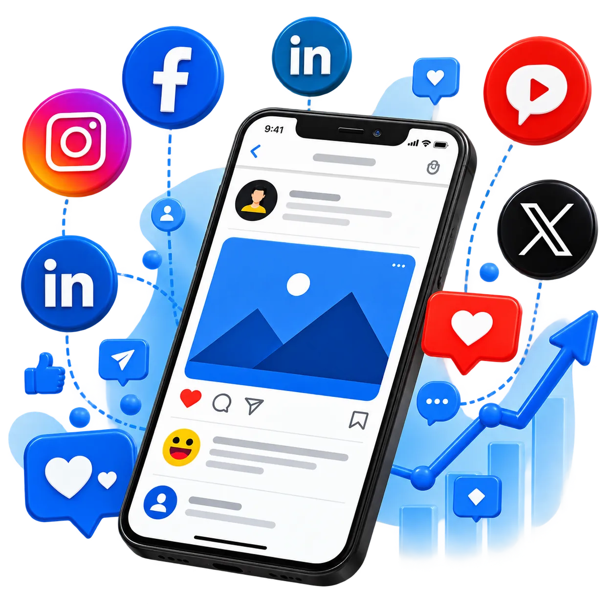 Home Social Media Marketing Services Illustration